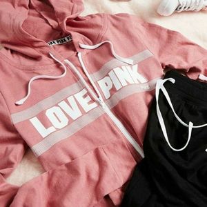 Jacket and black sweat pants